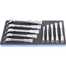 Unior Set of offset socket wrenches in SOS tool tray